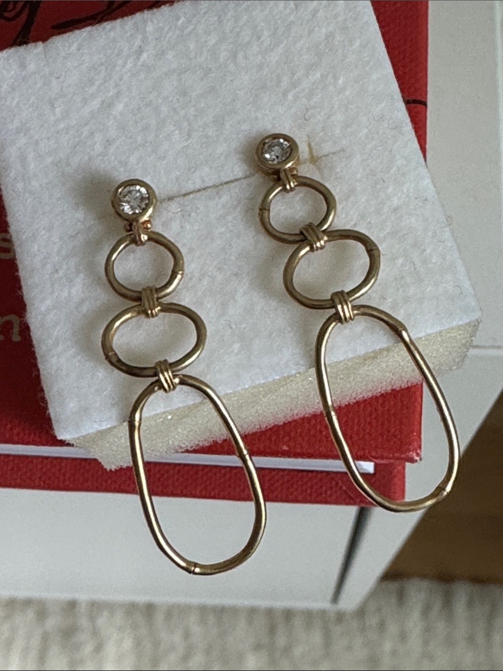 Bayou with love 14k diamond rattan earrings (pair) $1556